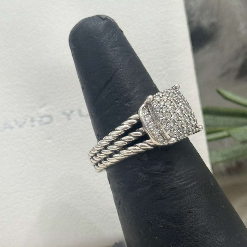 David Yurman .925 Diamond Petite Wheaton Ring - Picture 2 of 11